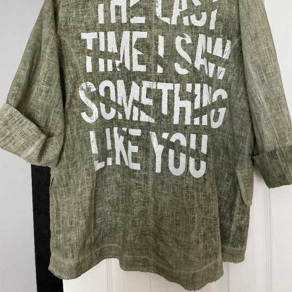 Art to Wear olive linen jacket. Excellent condition. L Reduced!!! - Picture 4 of 5